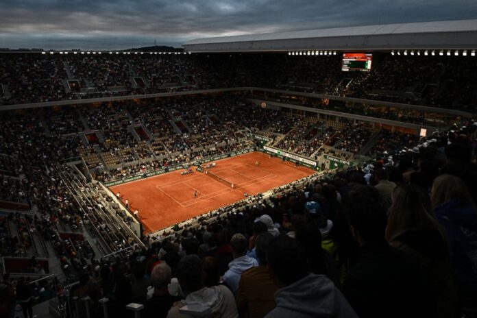 Aerial View of Rolland Garros Stadium in Paris France