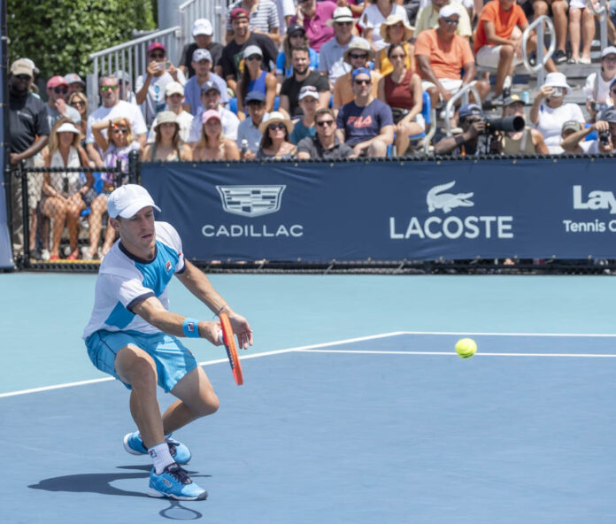 Diego Schwartzman Plays on Miami Open Hard Court Tennis
