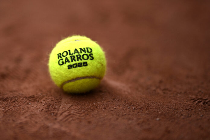 Red Clay and Tennis Ball at Roland Garros French Open