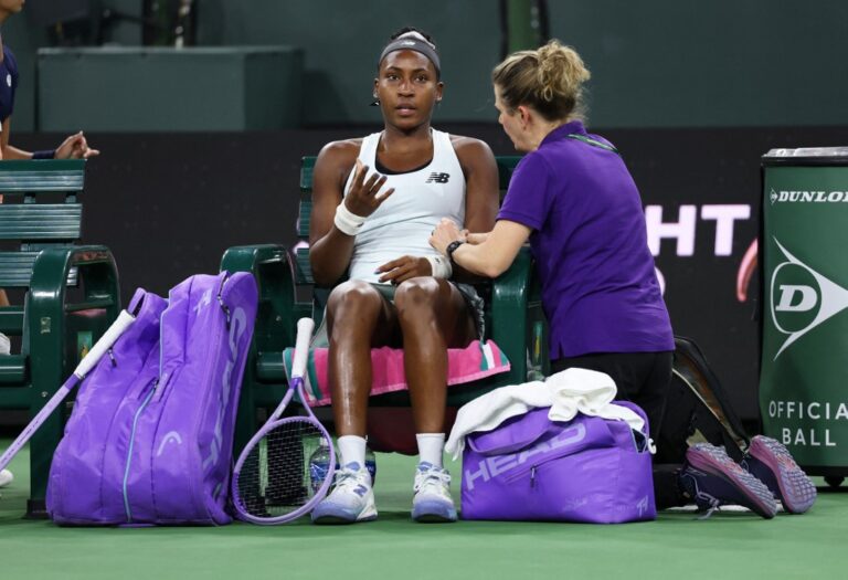 Coco Gauff retires with left arm injury against Alexandra Eala at Indian Wells