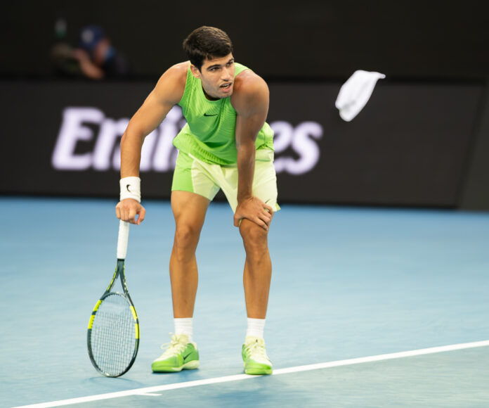 Carlos Alcaraz of Spain is in Pain at the Australian Open