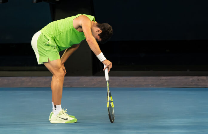 Carlos Alcaraz in Pain at the Australian Open