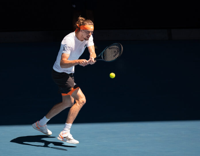 Alexander Zverev of Germany Returns from baseline