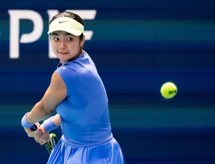 Alexandra Eala of the Philippines competes at the Miami Open