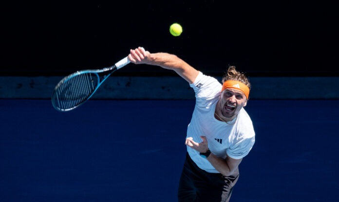 Alexander Zverev Serving at the Australian Open