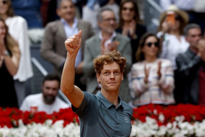 Jannik Sinner of Italy after winning the madrid masters