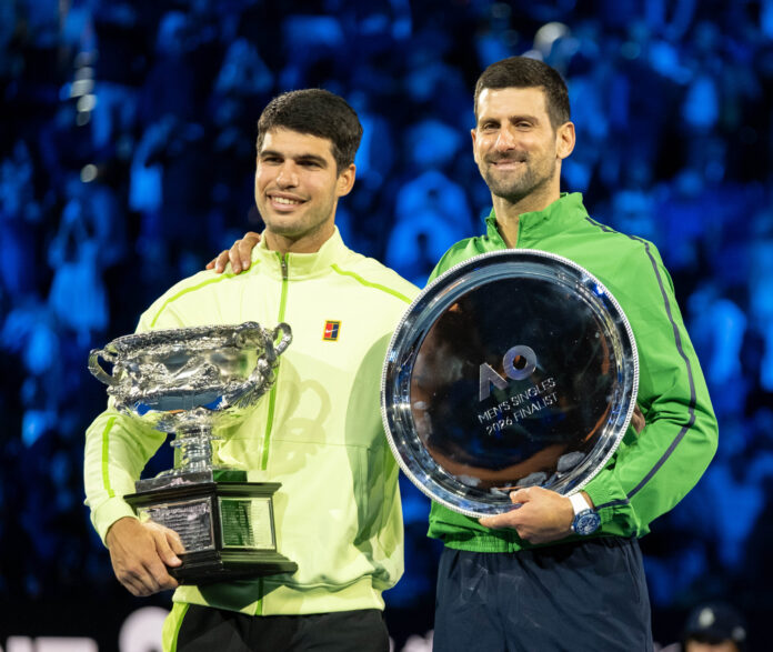 Novak Djocovic and Carlos Alcaraz at The Australian Open 2026 Finals
