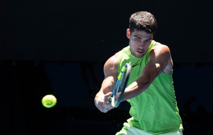 An ATP world No. 1 Carlos Alcaraz at a Grand Slam event at the Australian Open