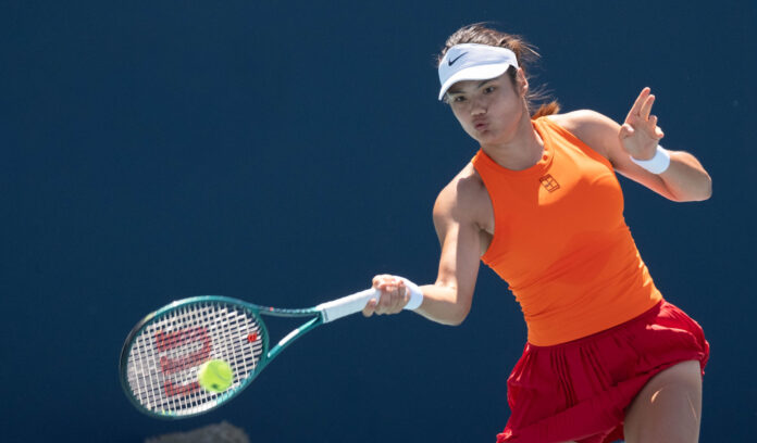 Emma Raducanu of Britan at the Miami Open