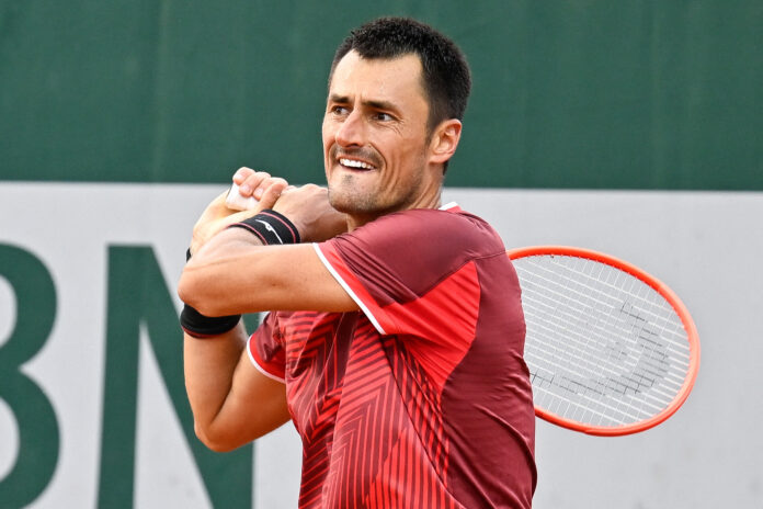 Bernard Tomic during the French Open Grand Slam tennis tournament