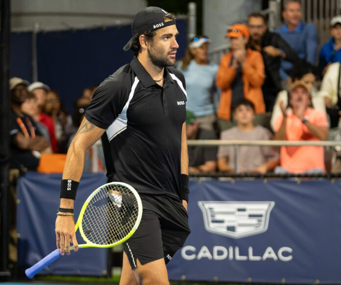 Matteo Berrettini walks away after losing at the Miami Open 2026