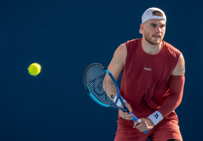 Jack Draper lets a ball go by at the Miami Open