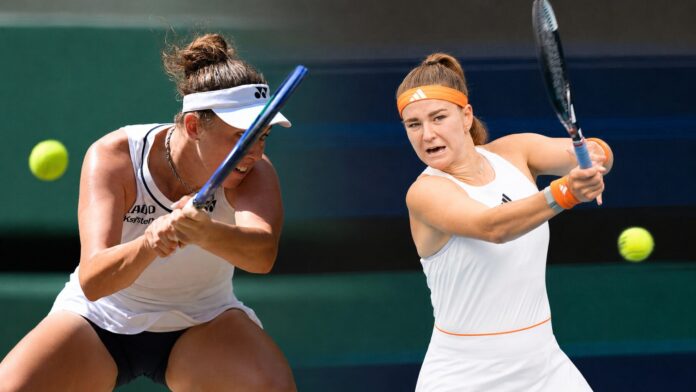 Marta Kostyuk and Linda Noskova in the Women's Wimbledon Finals