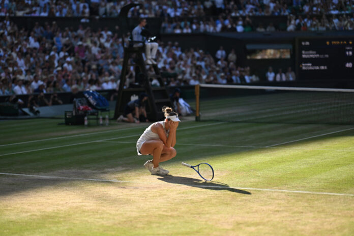 Czech Republic's Linda Noskova celebrates winning Wimbledon Women's Singles 2026