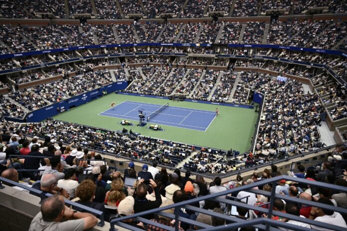A general view shows Arthur Ashe Stadium