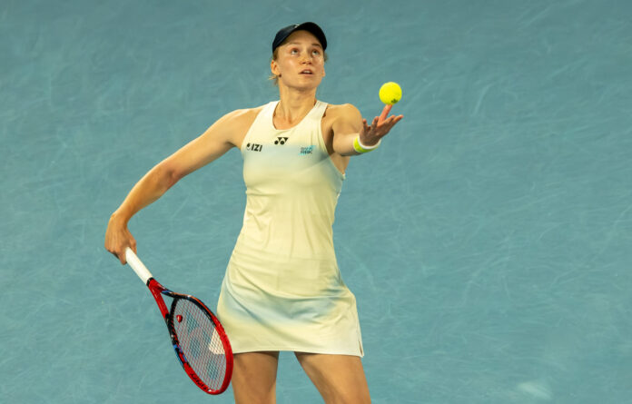 Rybakina serving at the Australian Open 2026