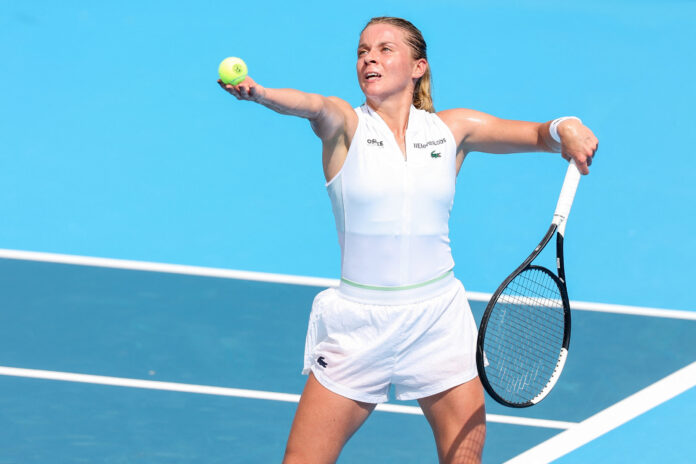 Maja Chwalinska during WTA tennis tournament