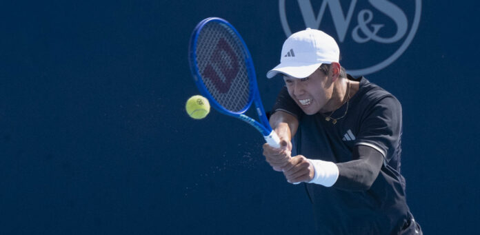 Learner Tien hits a return at the Cincinnati Open 2026