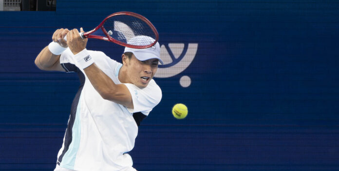 Brandon Nakashima hits a return at the Cincinnati Open 2026