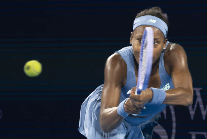 Coco Gauff ready to hit a return at the Cincinnati Open 2026