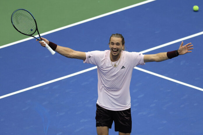 Germany's Alexander Zverev celebrates after winning the 2026 US Open