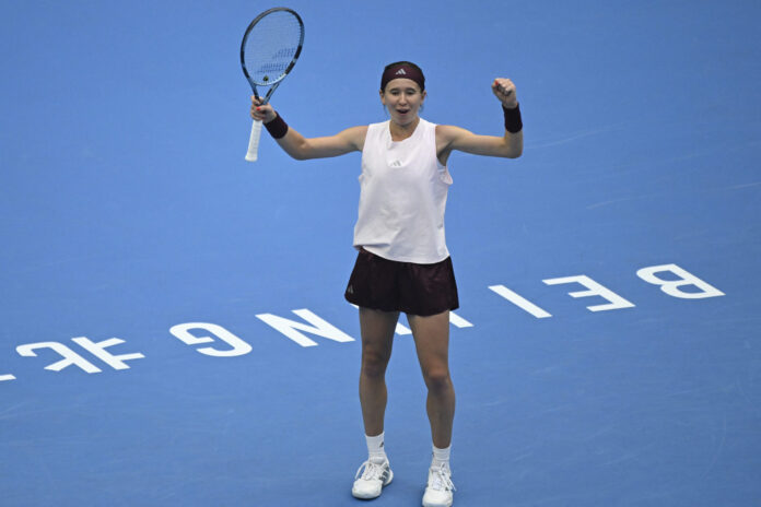 Czech Republic’s Nikola Bartunkova celebrates at China Open 2026