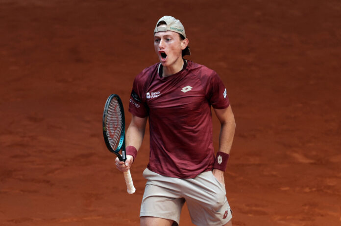 Peru's Ignacio Buse wins a point on clay
